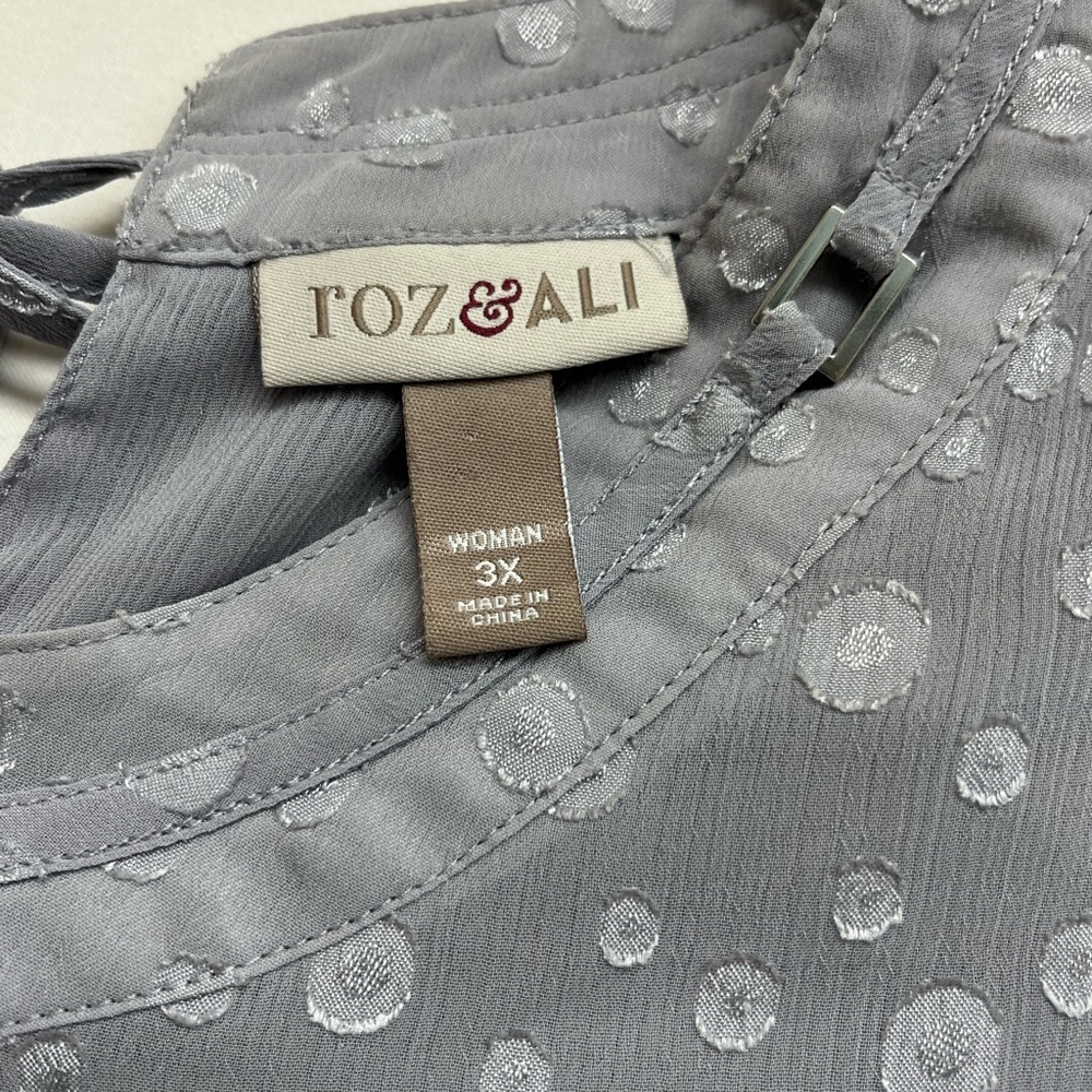 Roz & Ali Plus Size 3X Grey Clip Dot Sleeveless Blouse
Elegant, Quiet Luxury - Picture 2 of 8